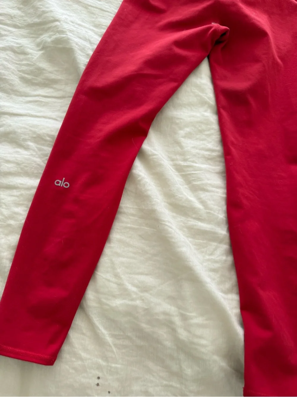 Alo Yoga  High-Waist Red Performance Leggings and Crop Top